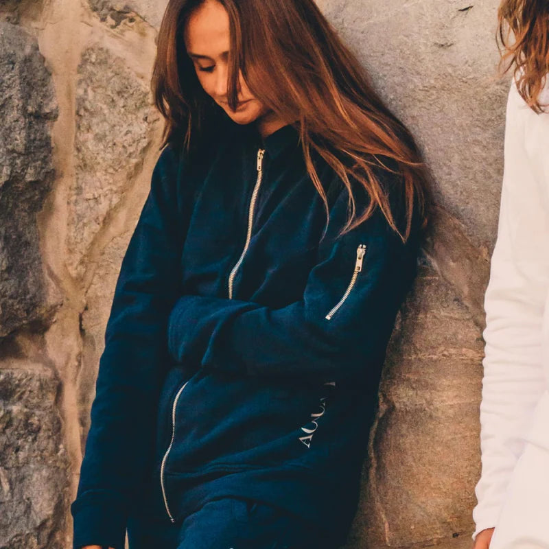 Hood Jacket Print - Dark Navy